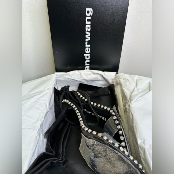 Alexander Wang Black suede heels with Crystal ball embellishments size 38 - Picture 4 of 14